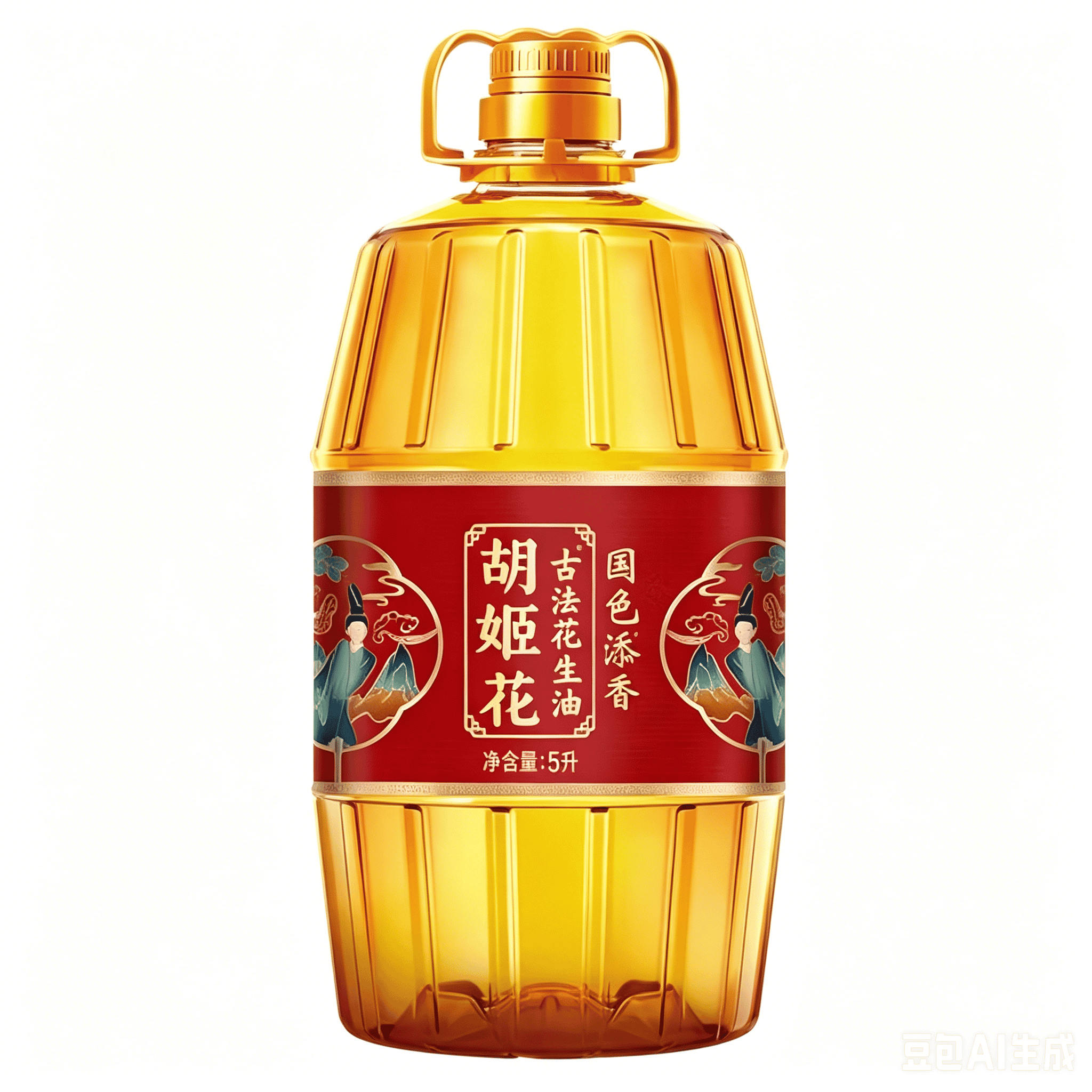 胡姬花国色添香古法花生油5L