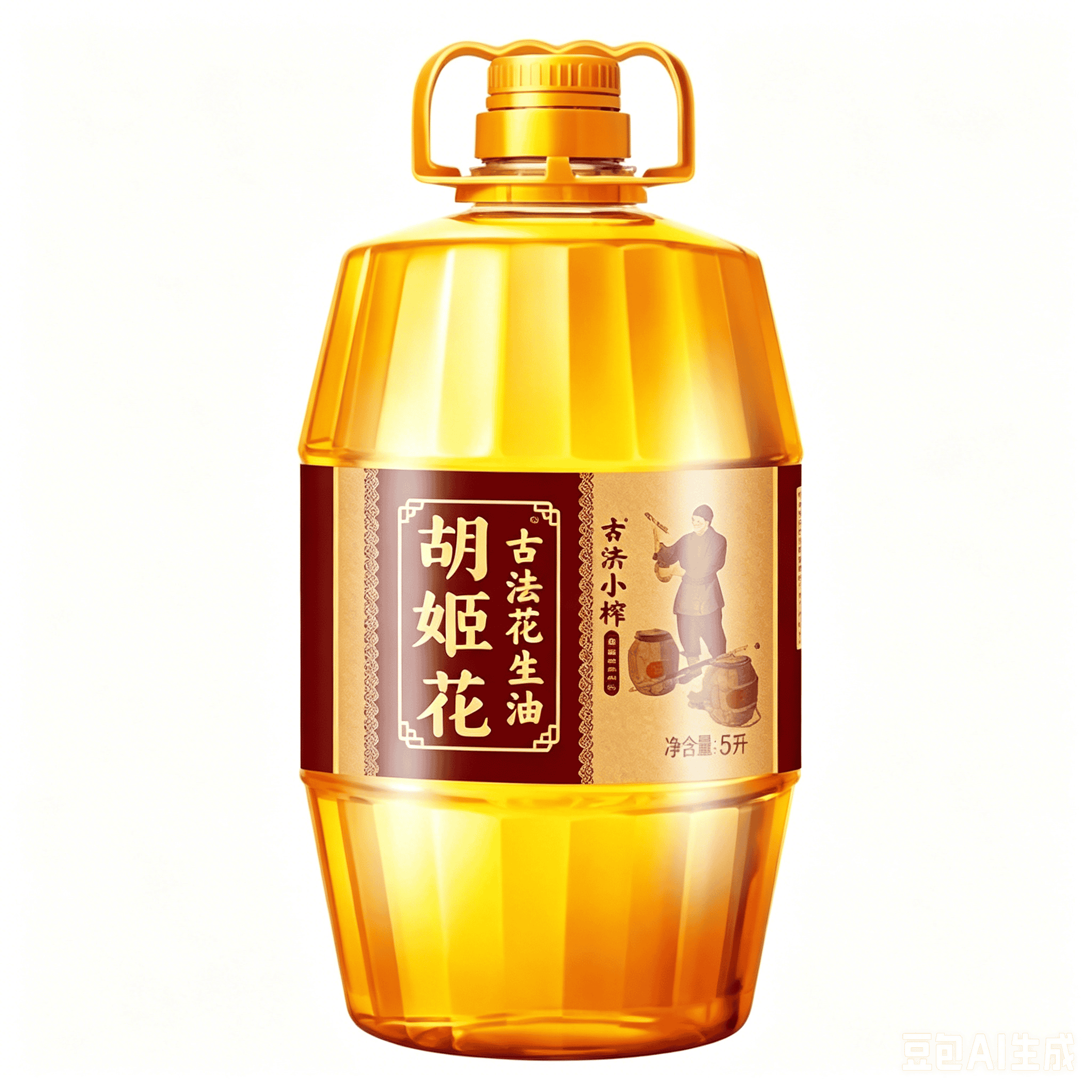 胡姬花古法小榨花生油5L