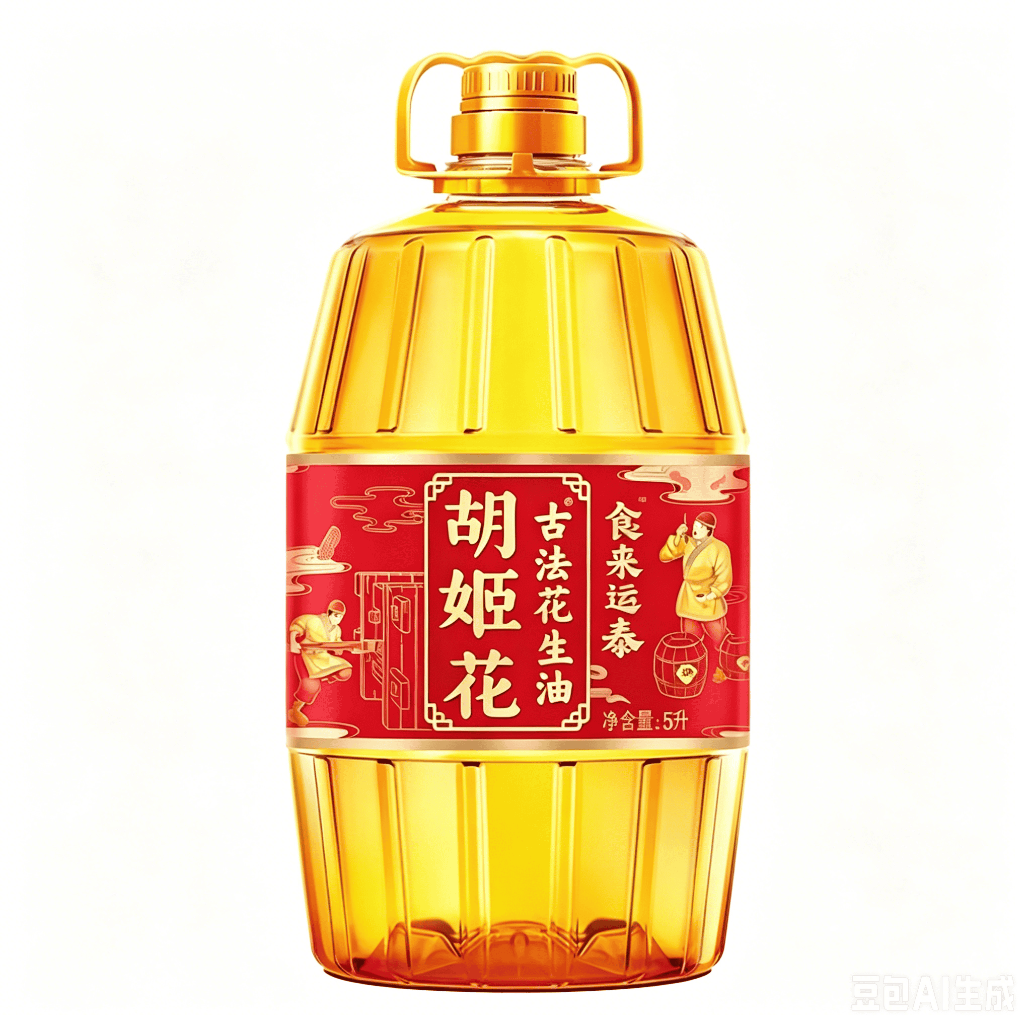 胡姬花食来运泰古法花生油5L