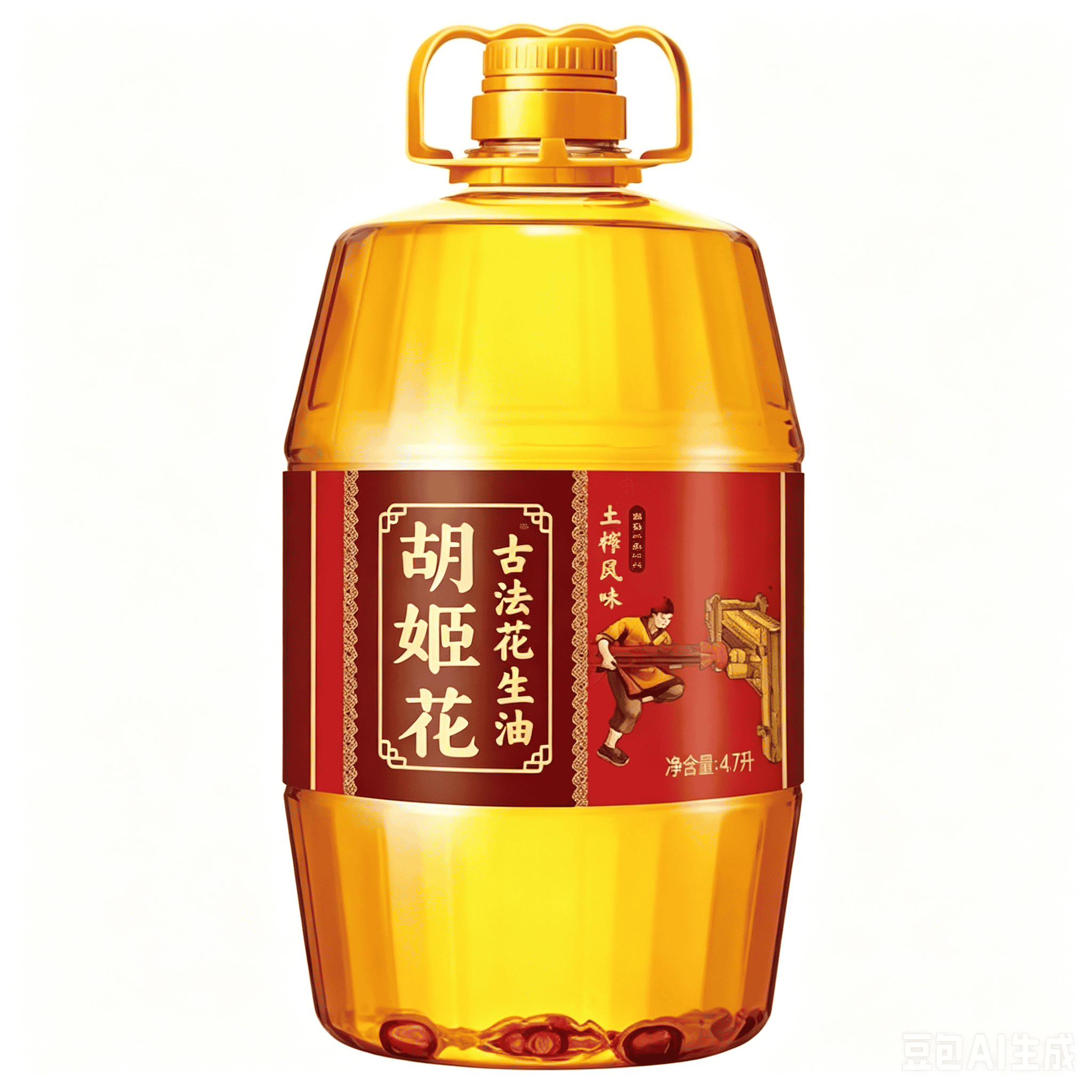 胡姬花古法土榨风味花生油4L