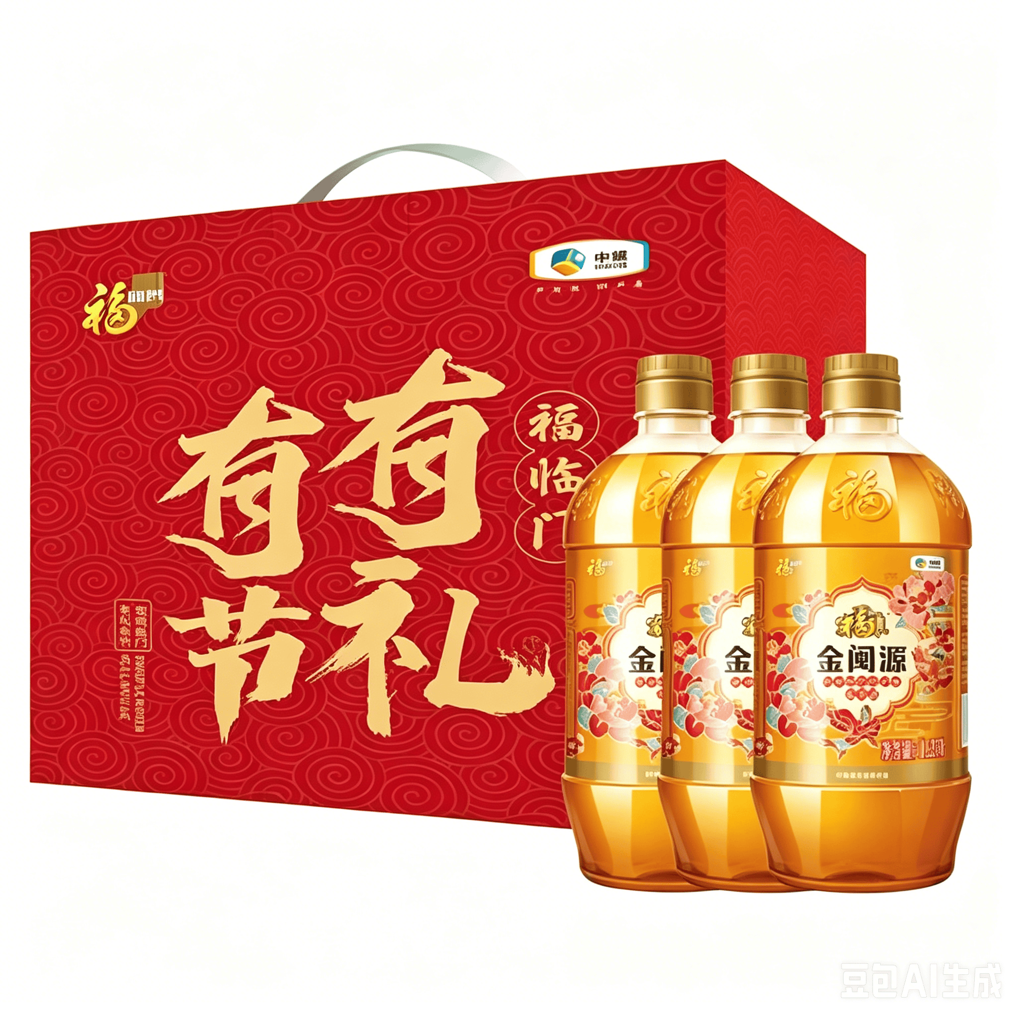 福临门家香味金阙谣传承土榨花生油1.2L*3礼盒