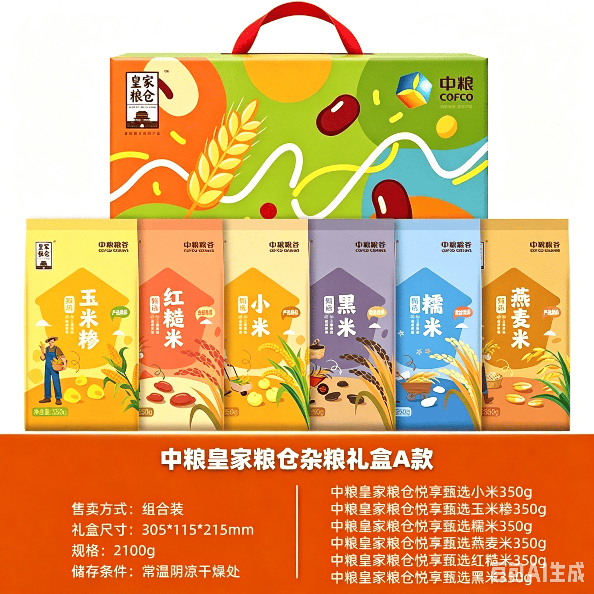 中粮皇家粮仓杂粮礼盒A款2100g