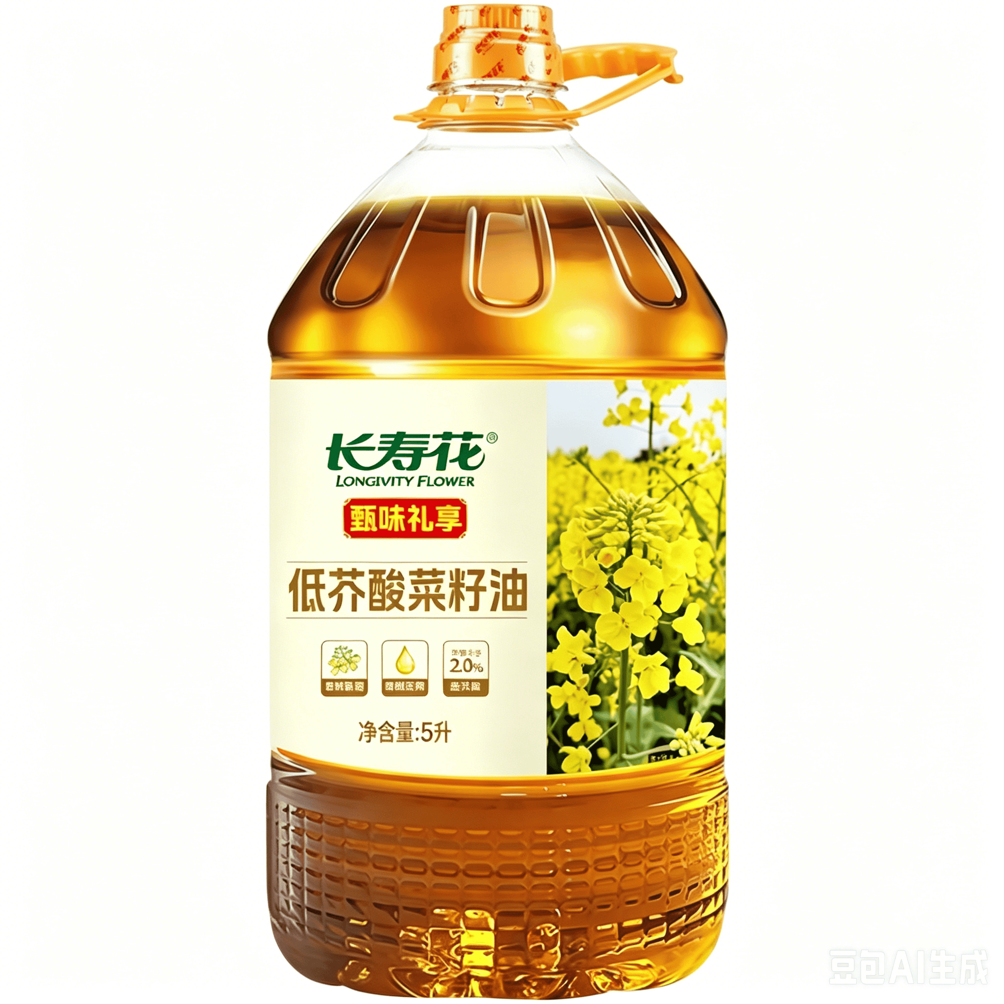 长寿花甄味礼享低芥酸菜籽油5L