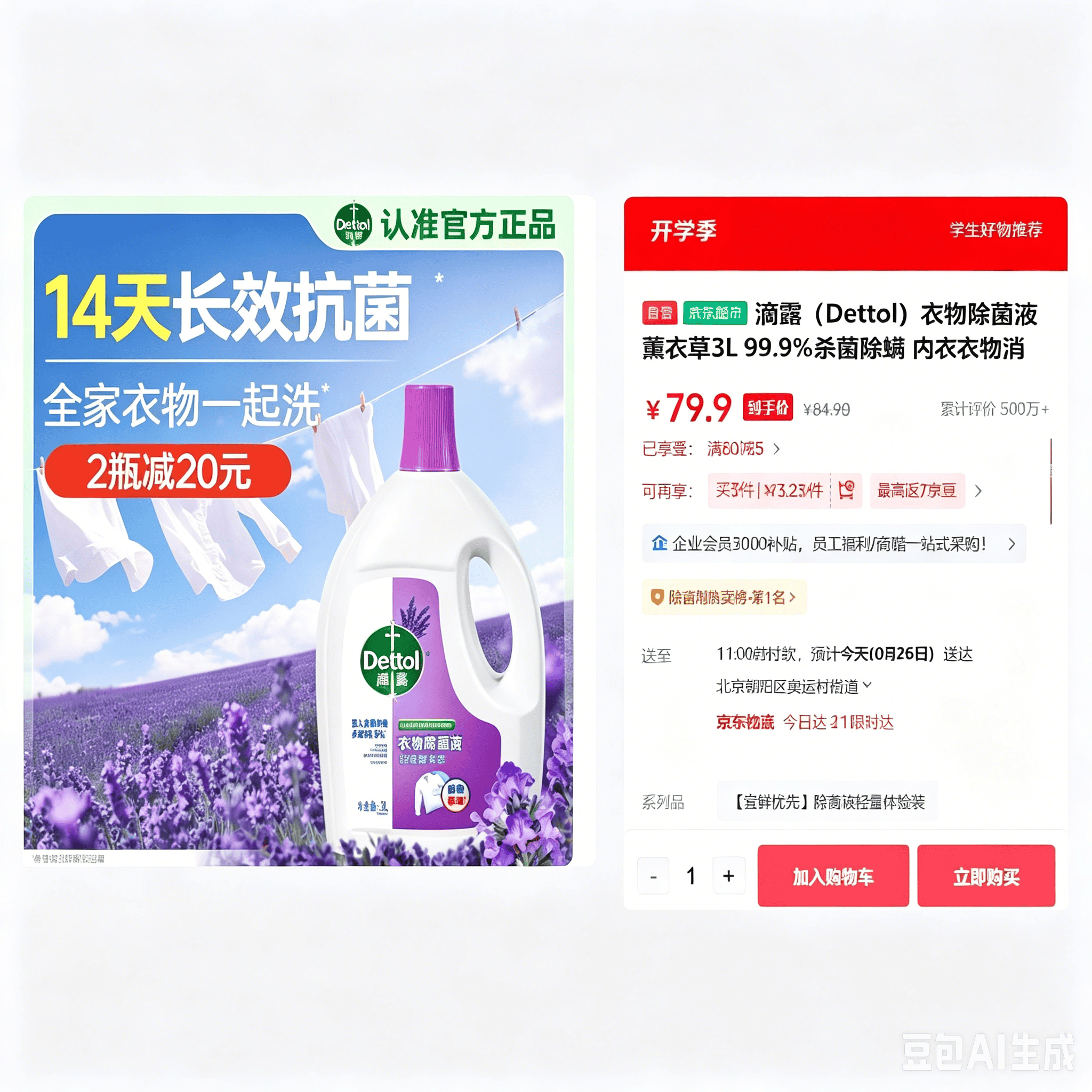 滴露-衣物除菌液薰衣草3L