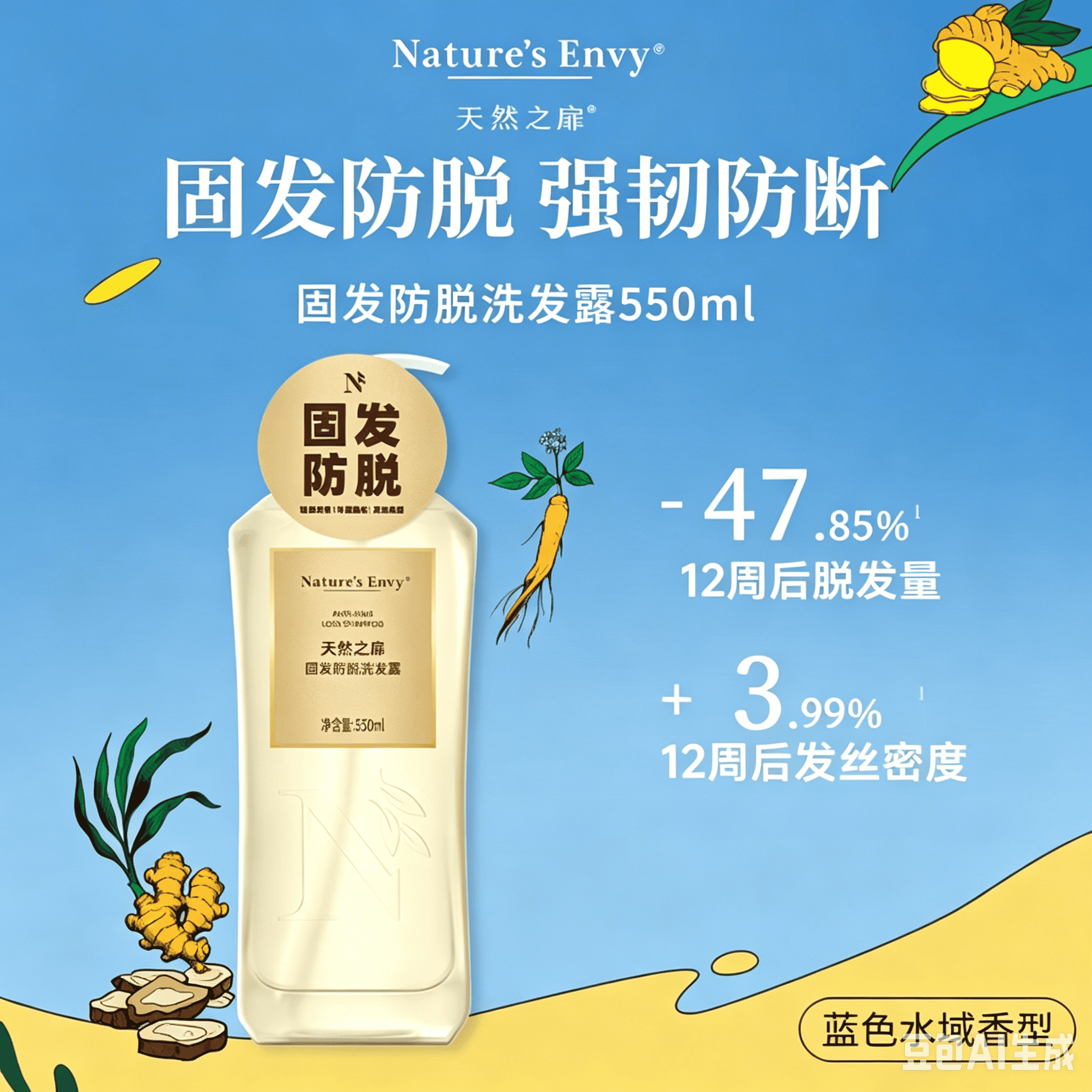 天然之扉固发防脱洗发露