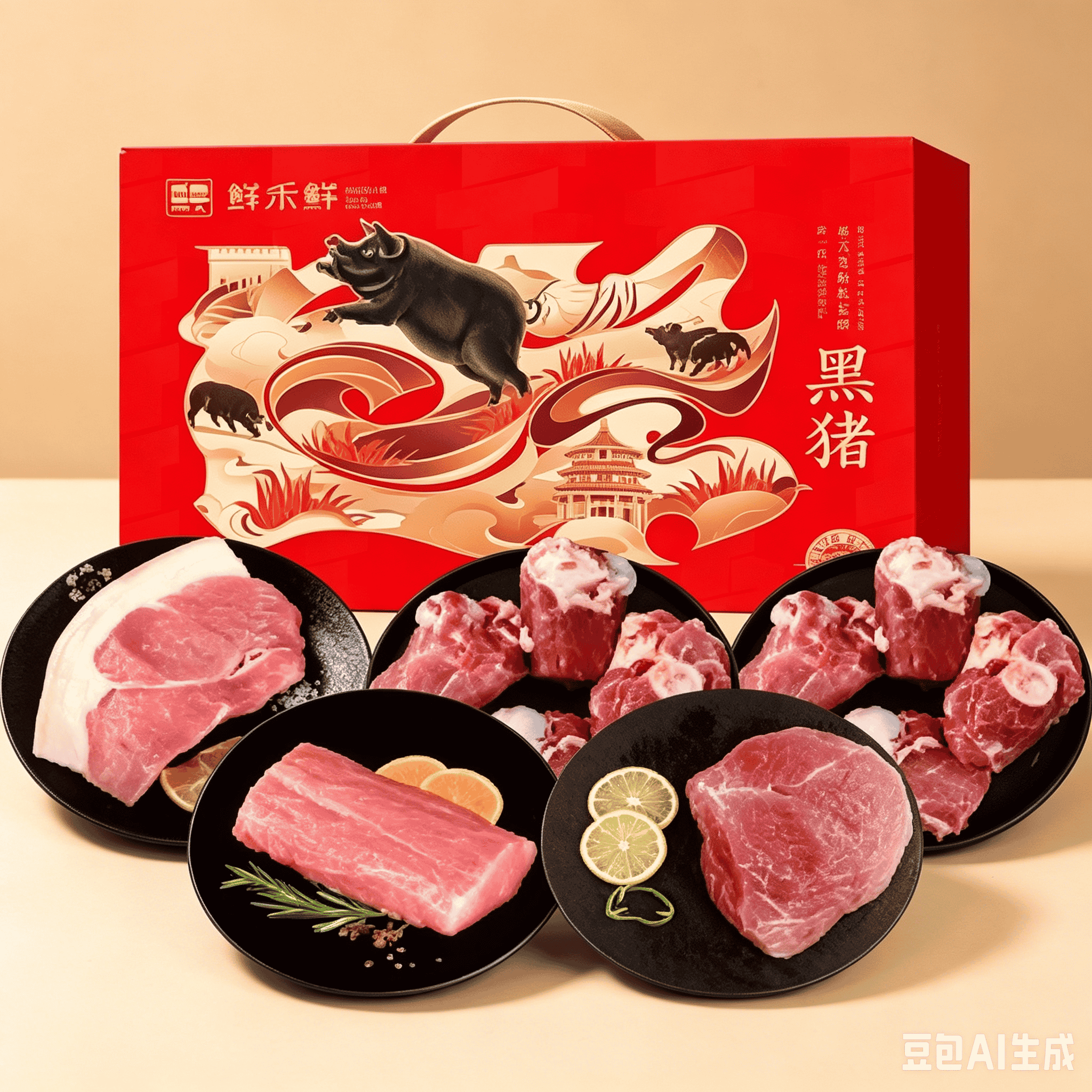 鲜禾鲜鲜黑猪肉礼盒B款3000g