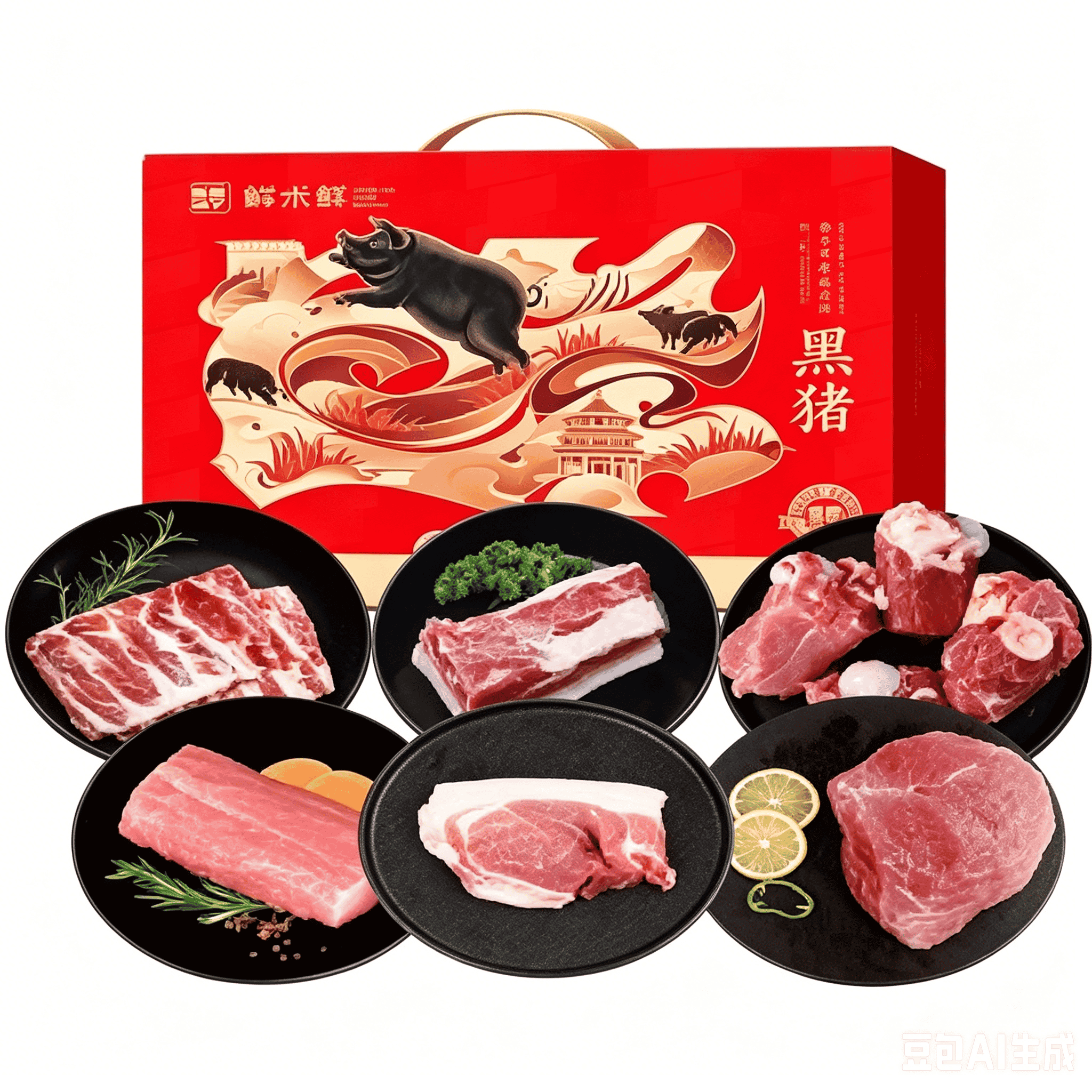 鲜禾鲜鲜黑猪肉礼盒C款3600g