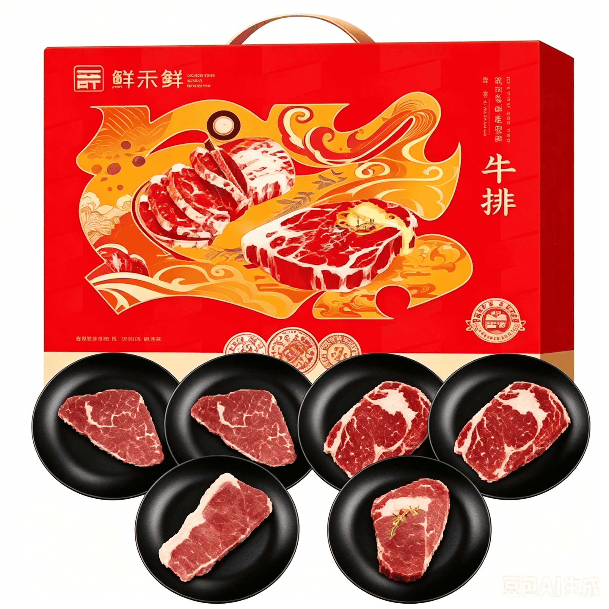 鲜禾鲜星悦牧坊喜悦牛排礼盒1080g