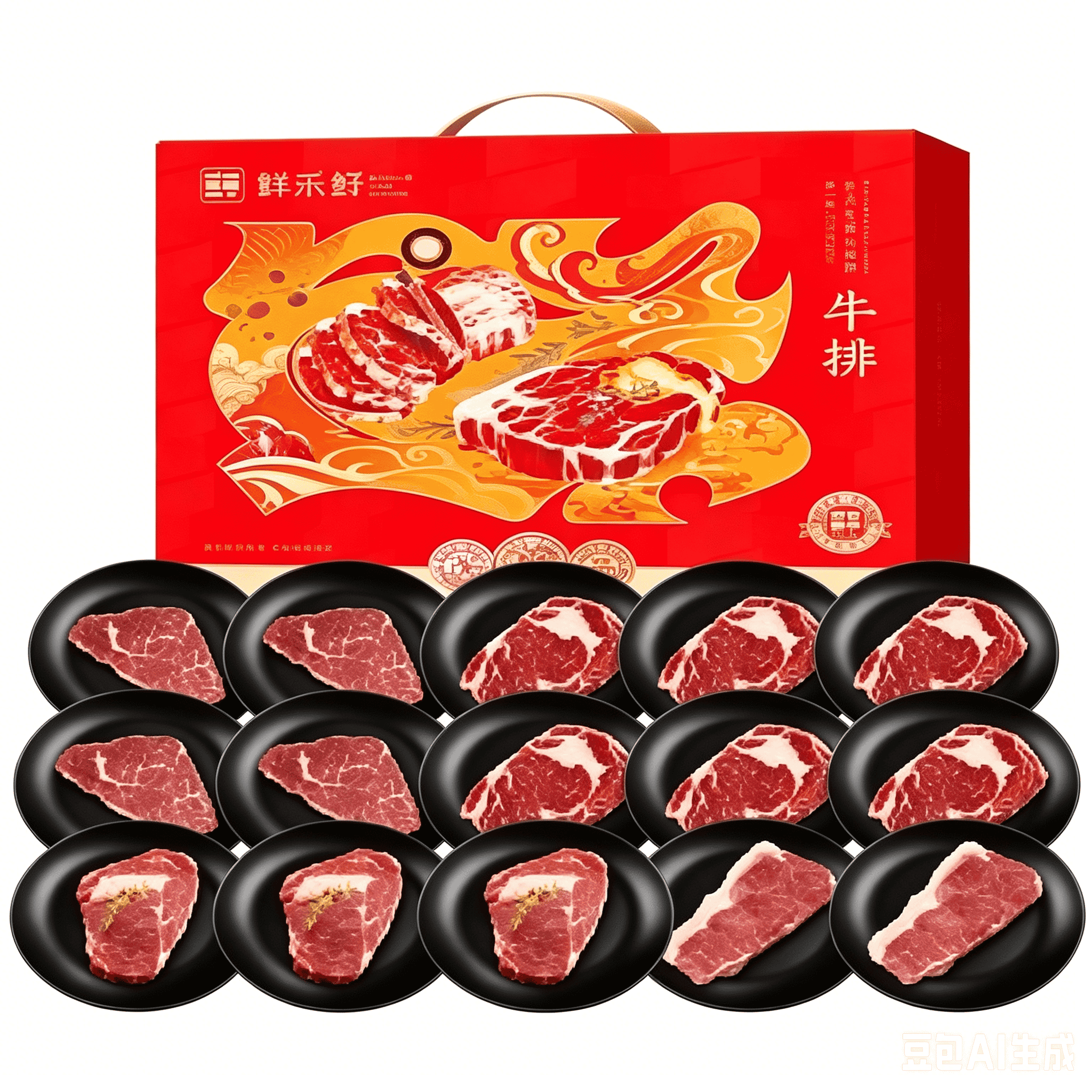 鲜禾鲜星悦牧坊爱悦牛排礼盒1800g